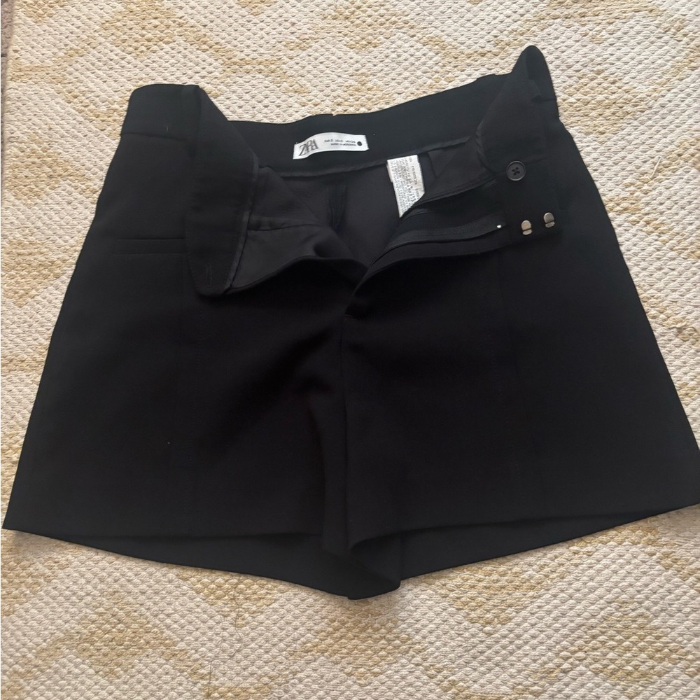 Zara High Waist Black Women's Shorts